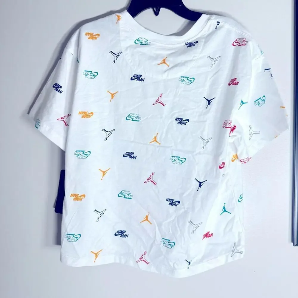 Nike girls 🔥🥰Futura Monogram All Over Print Tee girlsT-shirt Tee XL